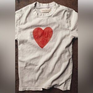 Imogene and WillieHeart Print unisex Shirt - White and Red